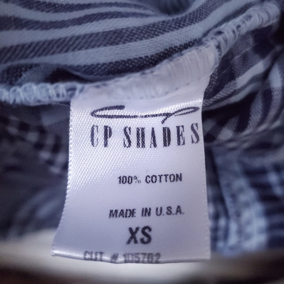 RARE New Free People x CP SHADES Boxy Bed Jacket Top plaid blue Boho - Picture 9 of 11